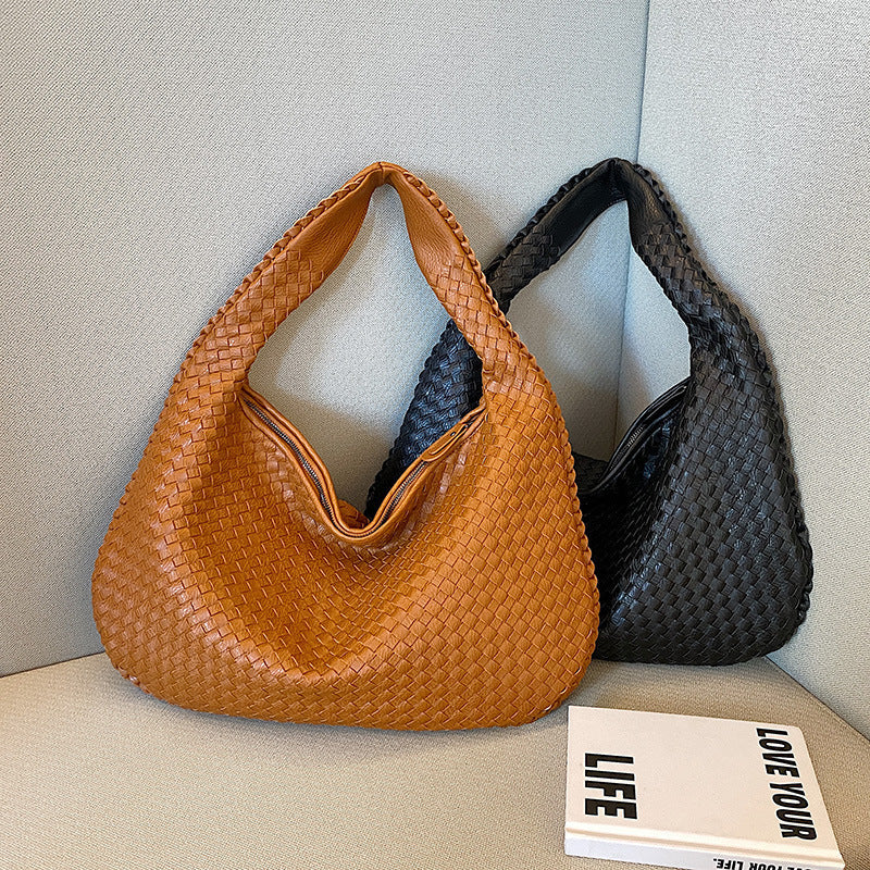 Women's French Style Woven Elegant Underarm Niche Tote Bags
