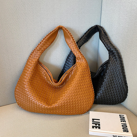 Women's French Style Woven Elegant Underarm Niche Tote Bags