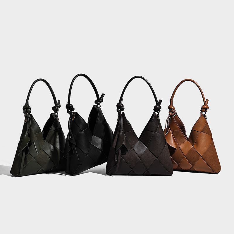 Woven Stitching Large Capacity Commuter High-grade Tote Bag
