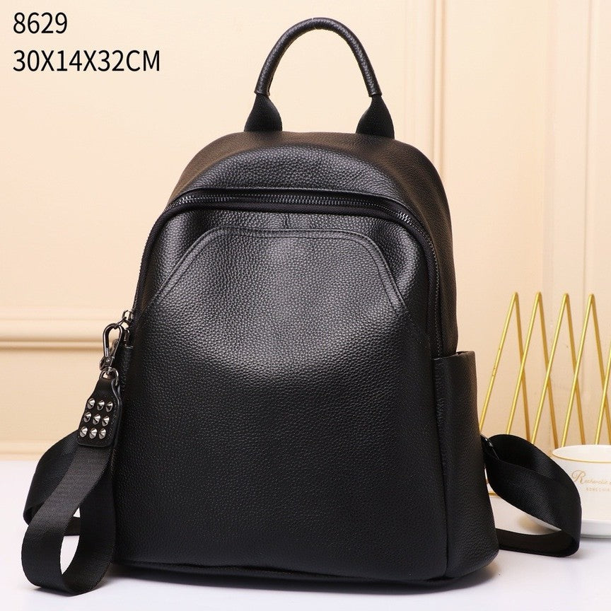 Women's Trendy Large Capacity Diagonal Versatile First Layer Cowhide Women's Backpack