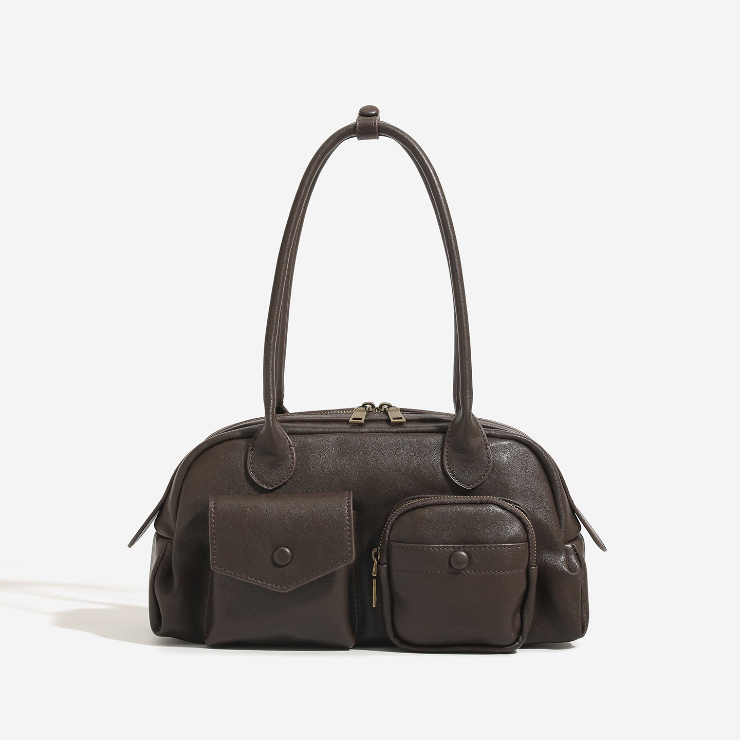 Beautiful Suede Bowling High-grade Portable Boston Underarm Bag