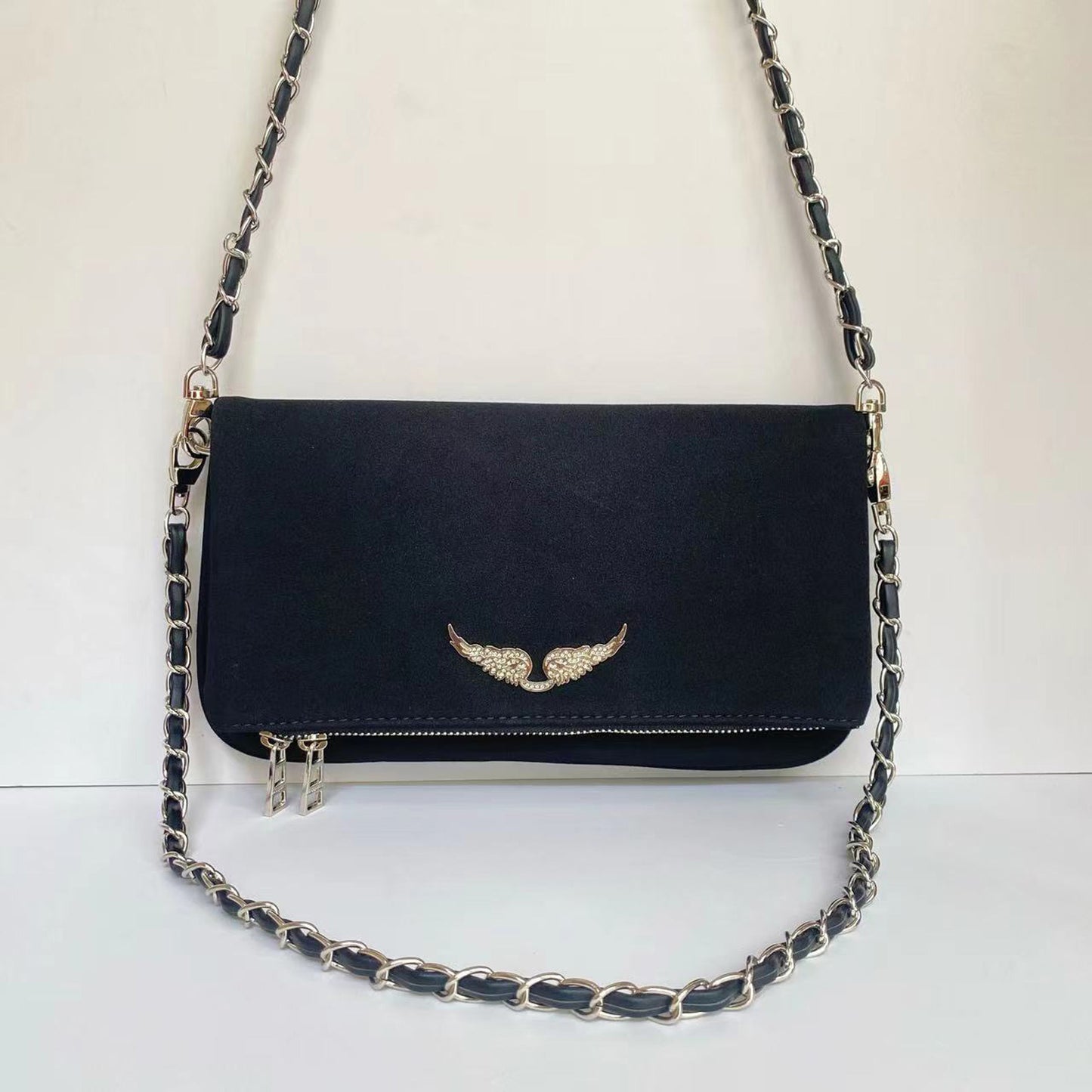 Women's French Fashion Diamond Wings Chain Envelope Shoulder Bags