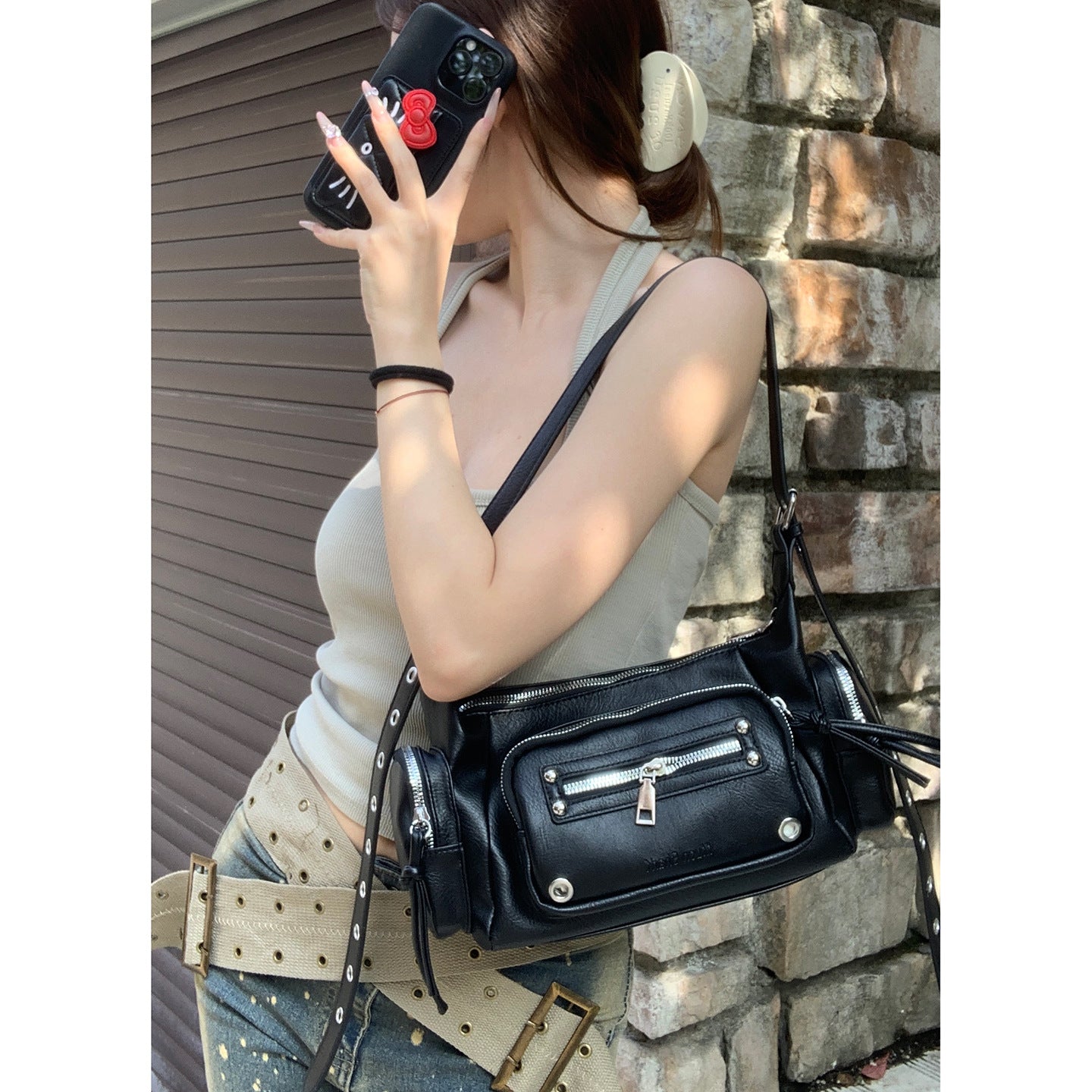 Women's Summer Niche Textured Simple Pillow Wide Underarm Bag
