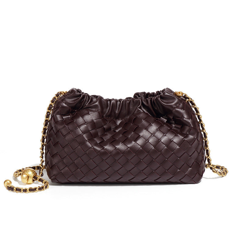 Women's Handmade Woven Cloud Classic Style Chain Versatile Light Luxury Women's Messenger Bag