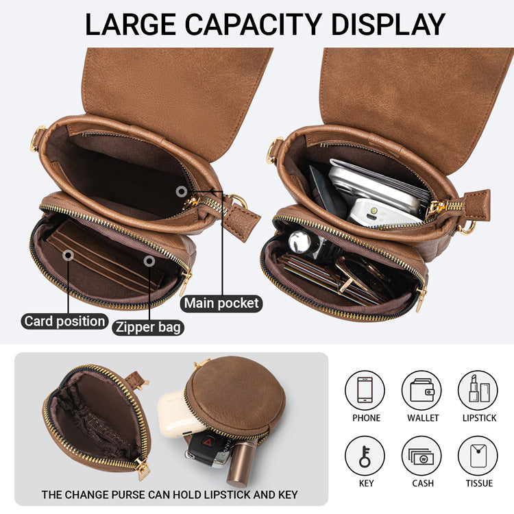 Women's Fashionable Earphone Portable Slot Function Women's Shoulder Bag
