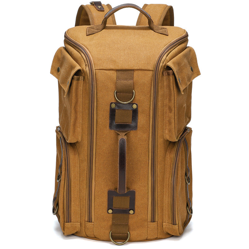 Men's Canvas Vintage Waterproof Large Capacity Computer Leisure Backpack