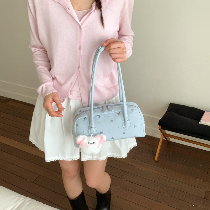 Women's Fashion Printed Commuter Underarm Portable Boston Bags