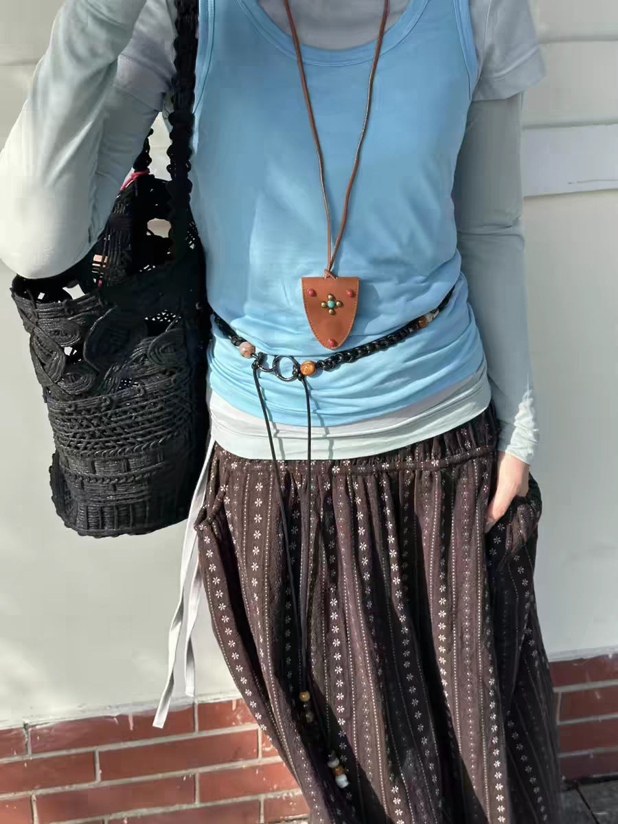 Women's Handmade Crocheted Island Cotton Hollow Large Capacity Leisure Seaside Vacation Shoulder Bags