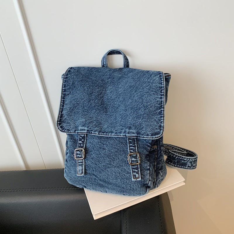 Women's & Men's Spring Denim Washed-out Vintage Large Capacity Women's Backpack