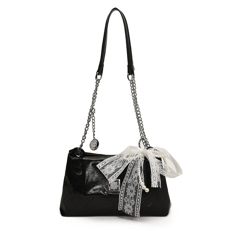 Women's Style Diamond Pattern Chain Summer Plaid Twist Leisure Women's Messenger Bag