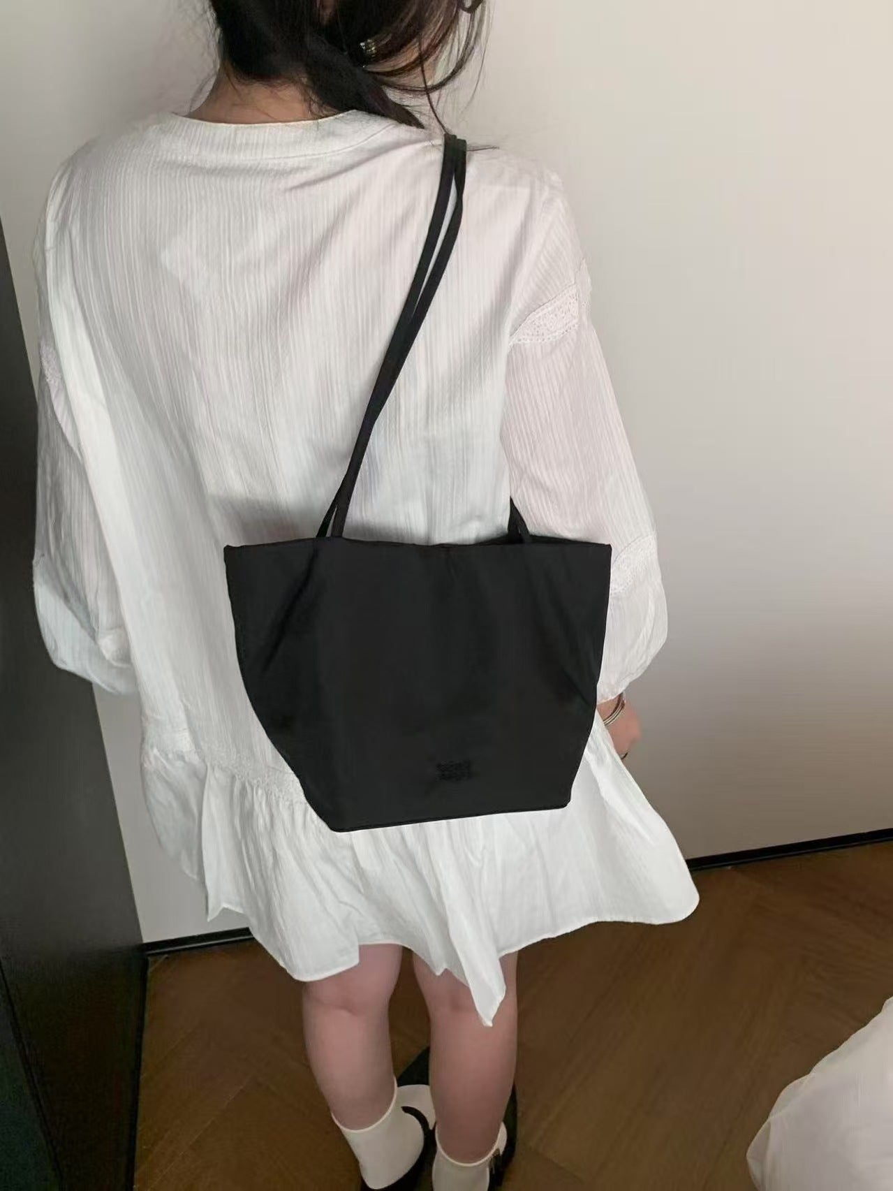 Women's Niche Nylon Cloth Vegetable Basket Large Capacity Lightweight Tote Bag