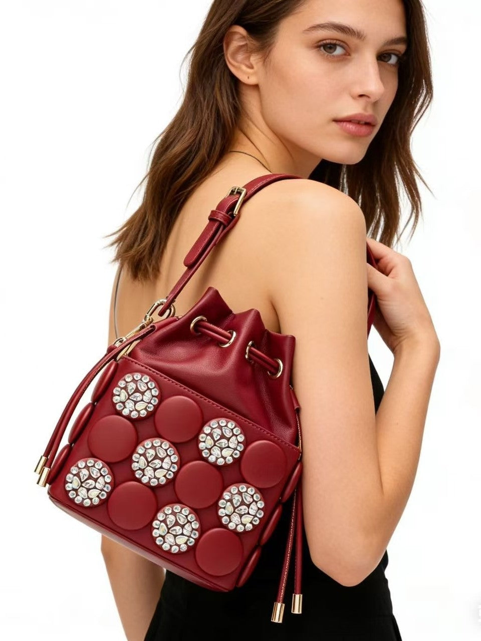 Casual Women's Rhinestone Dot Fashion Mobile Women's Messenger Bag