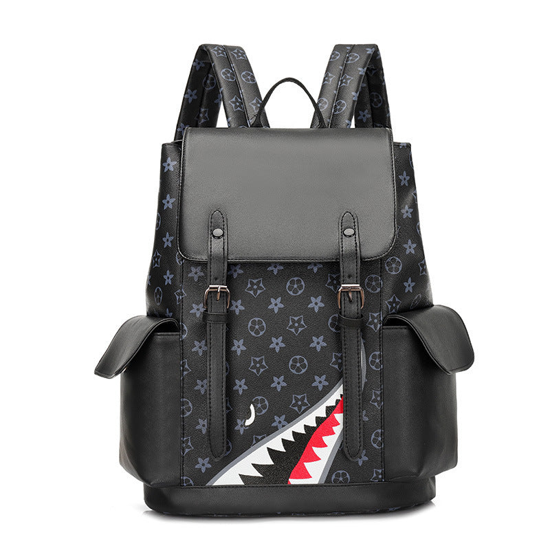 Men's Fashion Presbyopic Soft Leather Large Capacity Backpacks