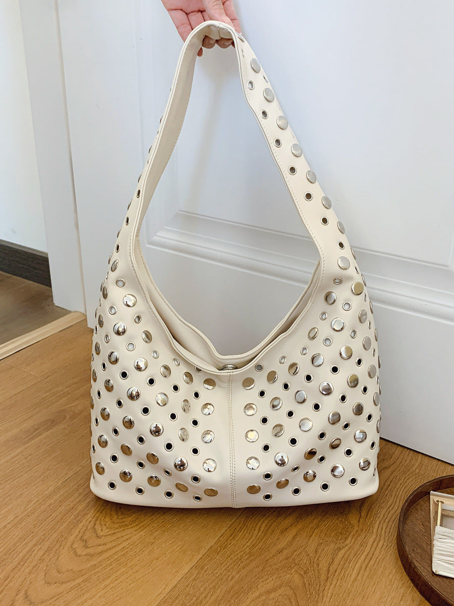 Women's Summer Cool Personality Dot Rivet Portable Underarm Bag