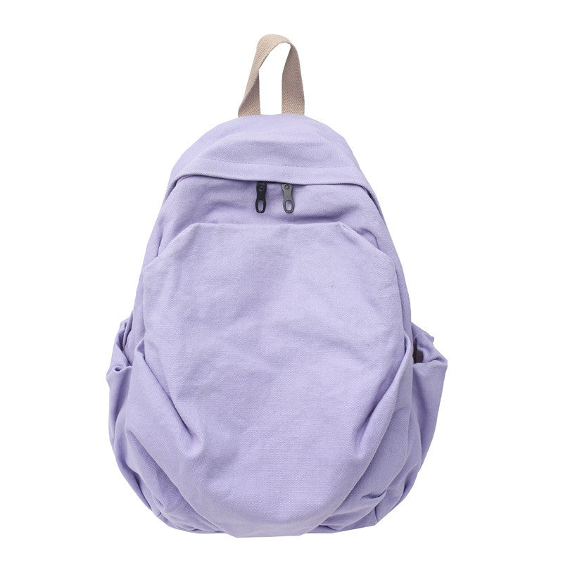 Women's Retro Mori Canvas High College Simple Leisure Backpack