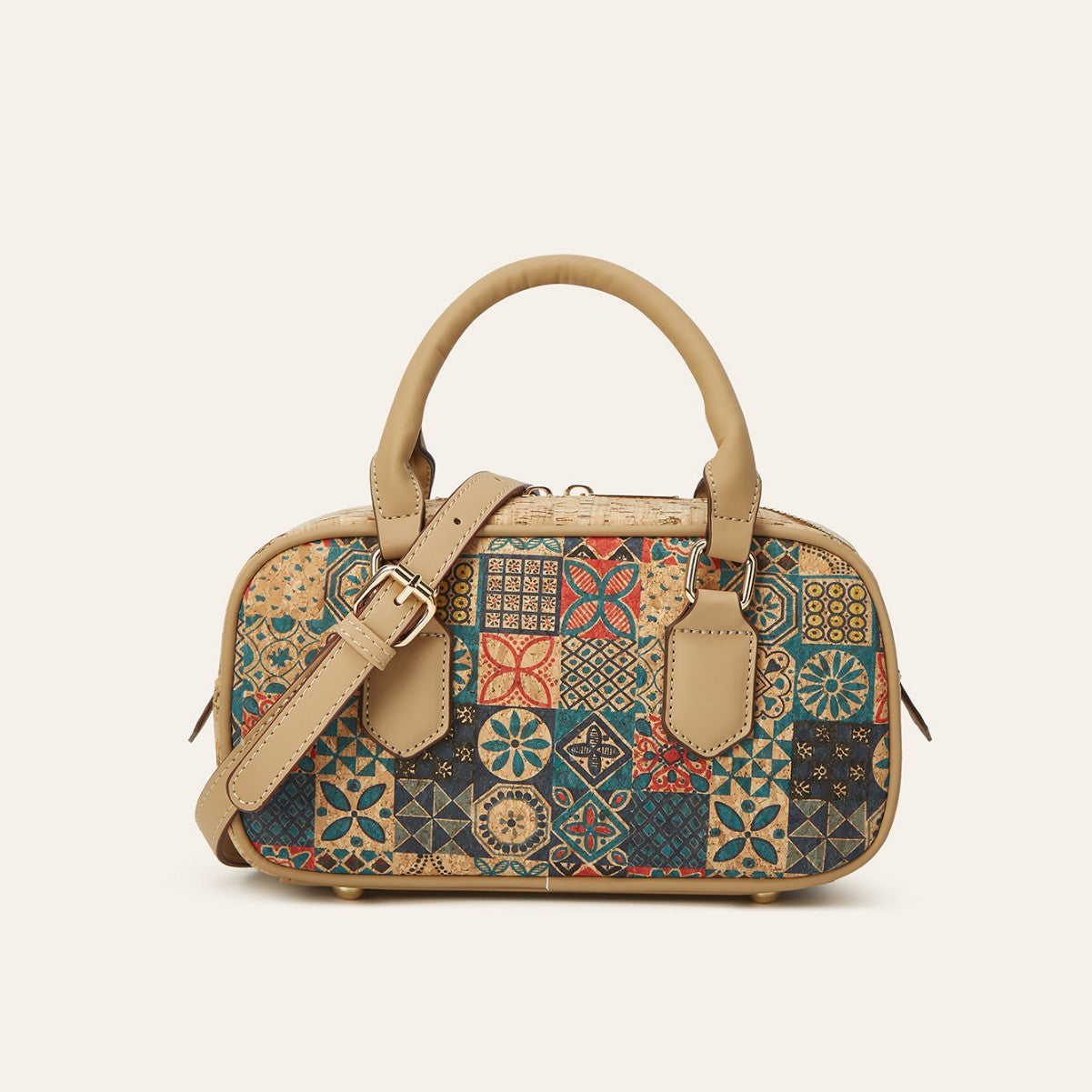 Retro Ethnic Cork Print Bark Texture Women's Handbag