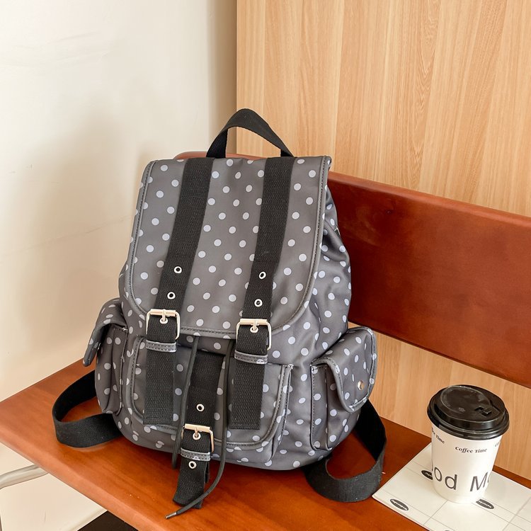 Niche Retro Dot Large Capacity Flip Women's Backpack