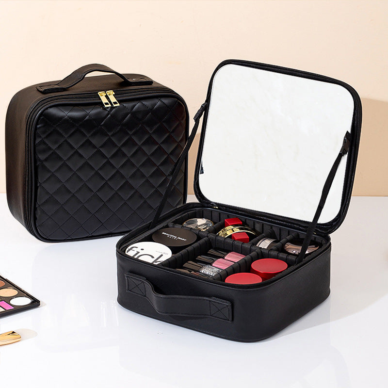Box With Light Mirror Large Capacity High-grade Makeup Bag