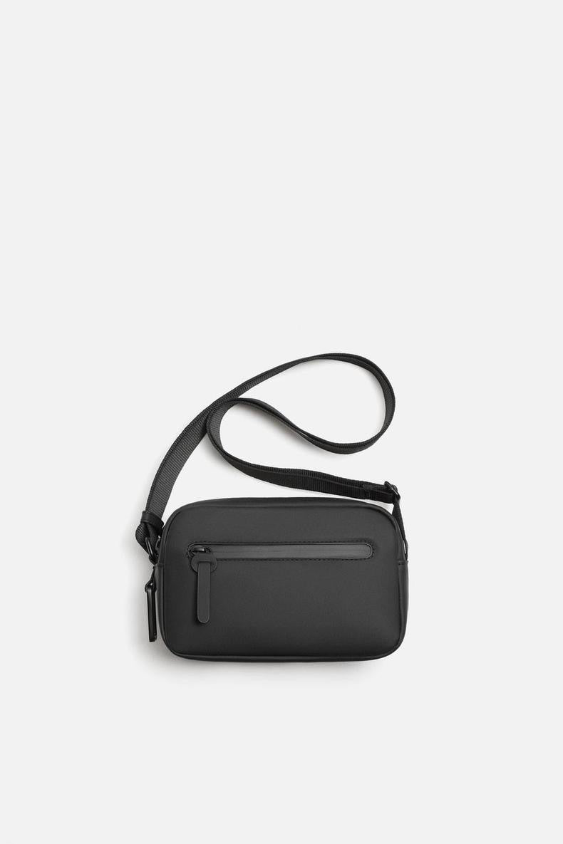 Classic Men's Black Rubber Mini Fashion Men's Messenger Bag