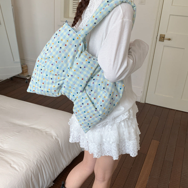 Korean Style Polka Dot Design Bow Sweet Women's Shoulder Bag