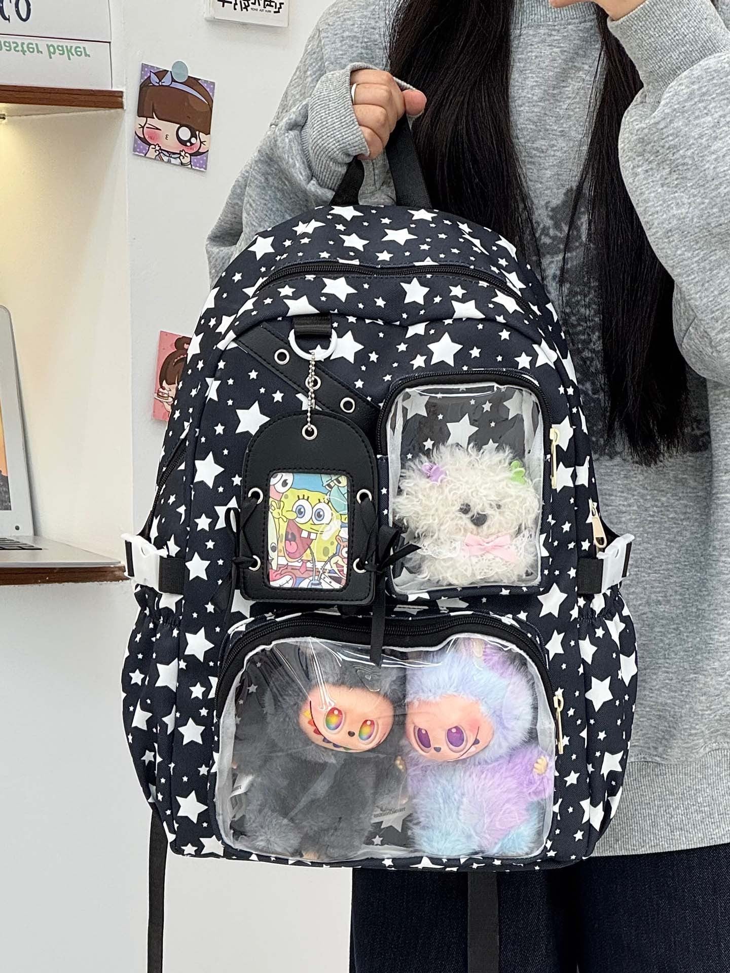 Slouchy Junior Large Capacity Cartoon Female Leisure Backpack