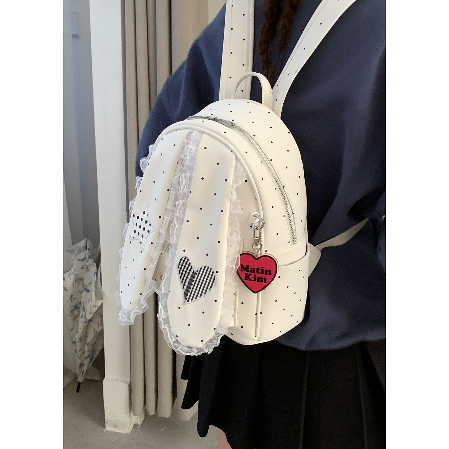 Cute Cartoon Rabbit High-grade Lace Pink Backpacks