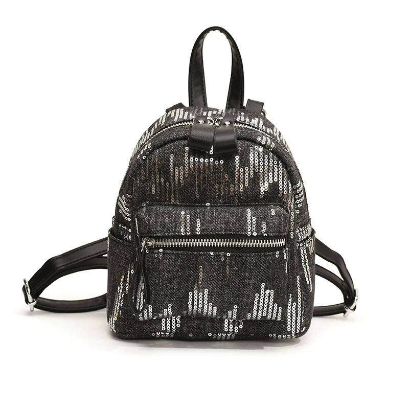 Women's Fashion High-grade Western Style Sequined Denim Backpacks