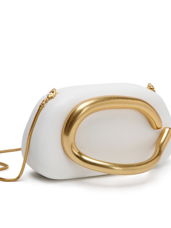 Women's Round Box Clutch Mini Metal Chain Portable Bags