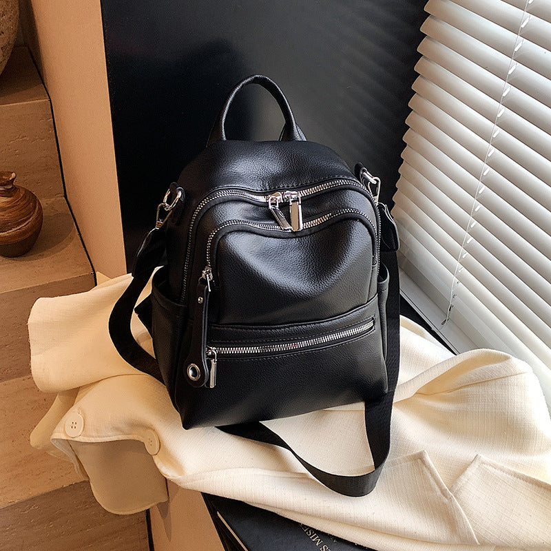 Fashion Feeling Large Capacity Soft Solid Women's Backpack