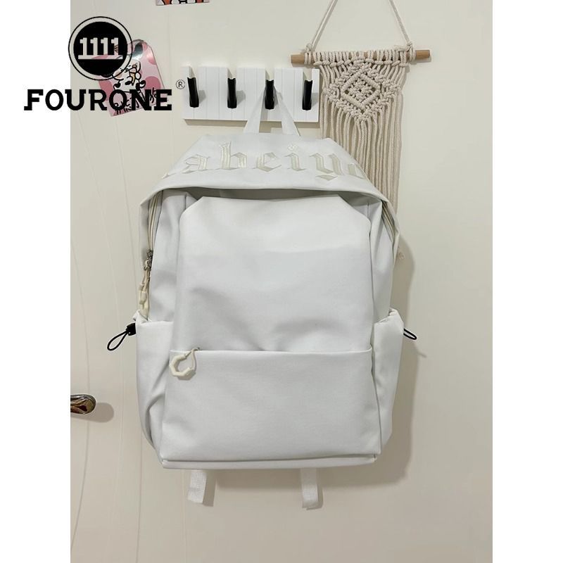 Women's & Men's College Simple Solid Color Large Capacity Backpacks