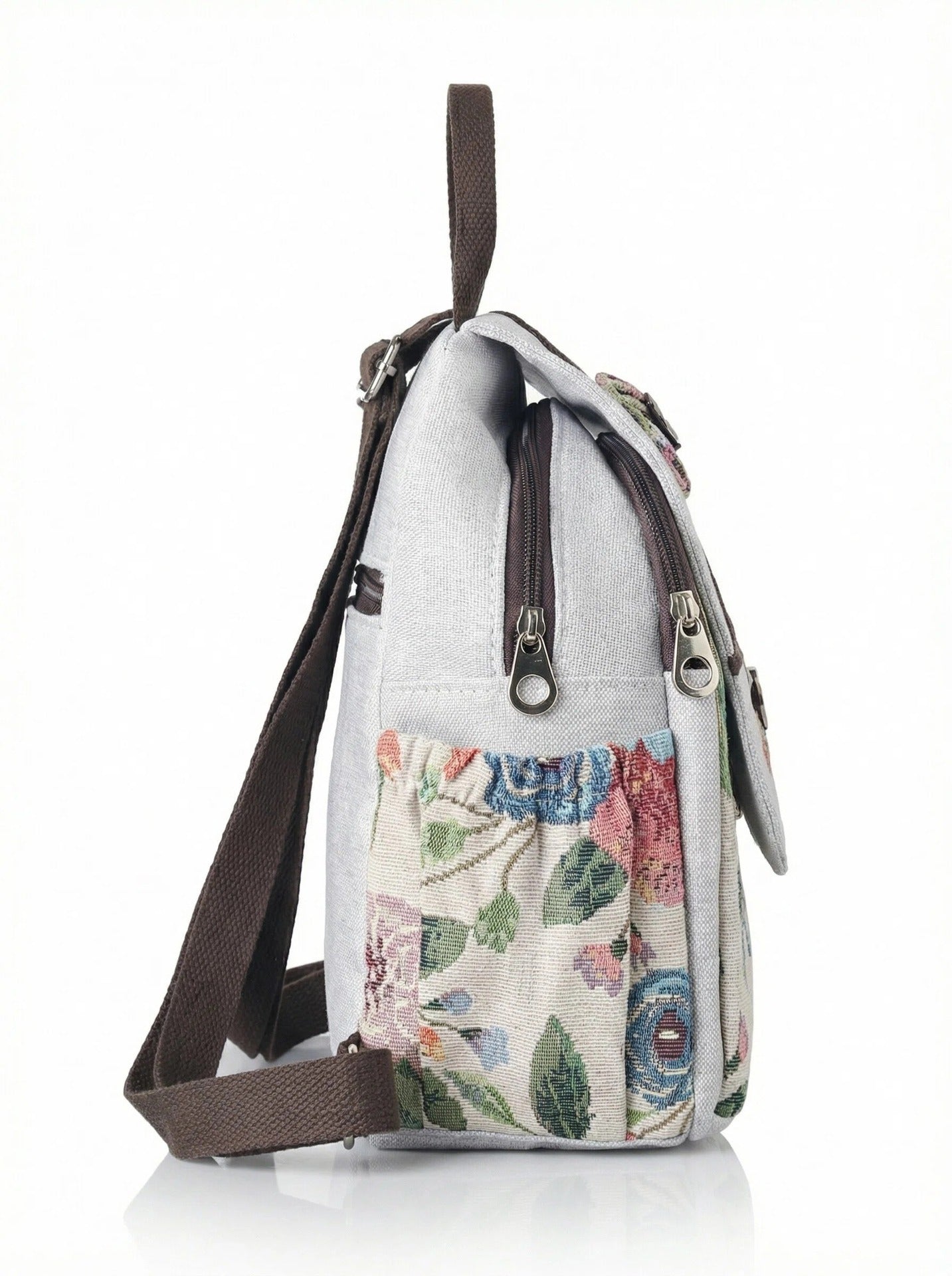 Ethnic Style Embroidered Female Canvas Fabric Leisure Backpack