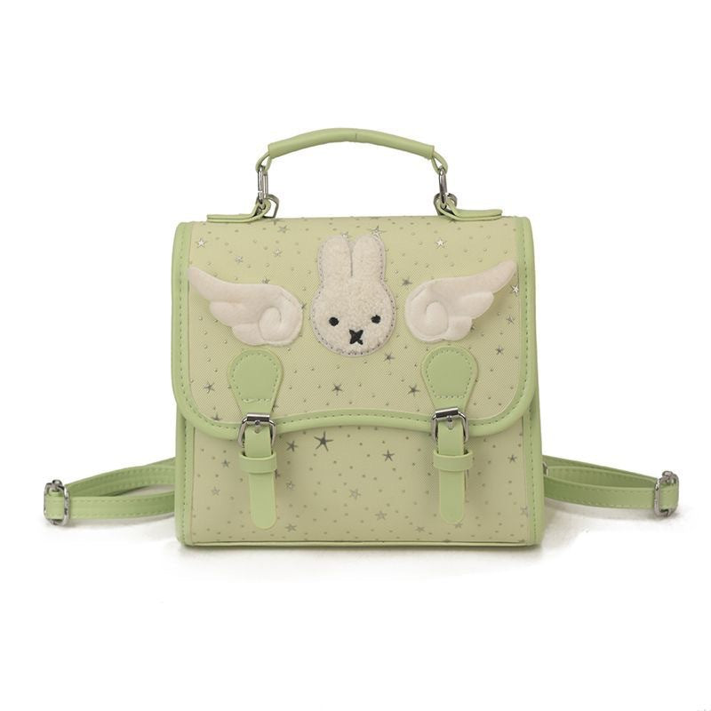 Women's Korean Cartoon Mickey Rabbit Design Cute Angel Little Wing Backpacks