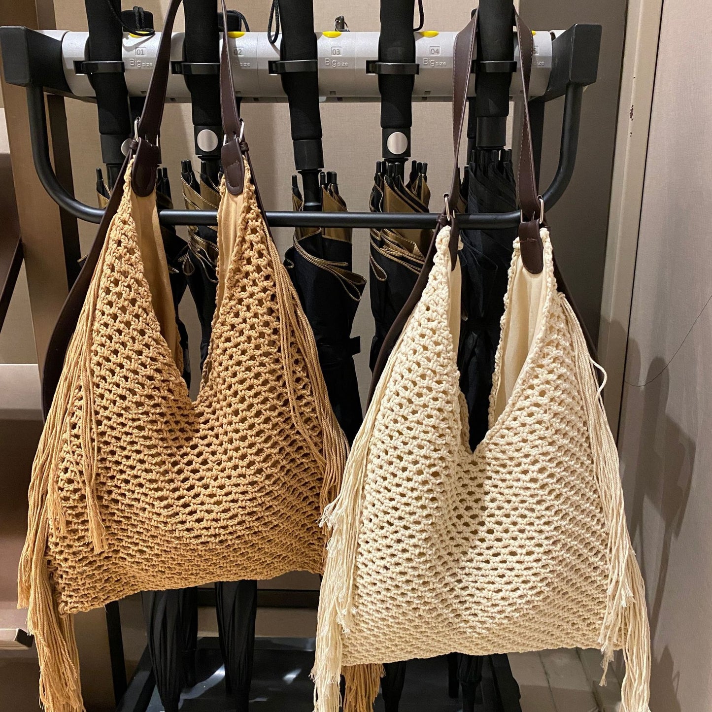 Women's Artistic Style Large Capacity Straw Seaside Vacation Beach Trendy Underarm Women's Shoulder Bag