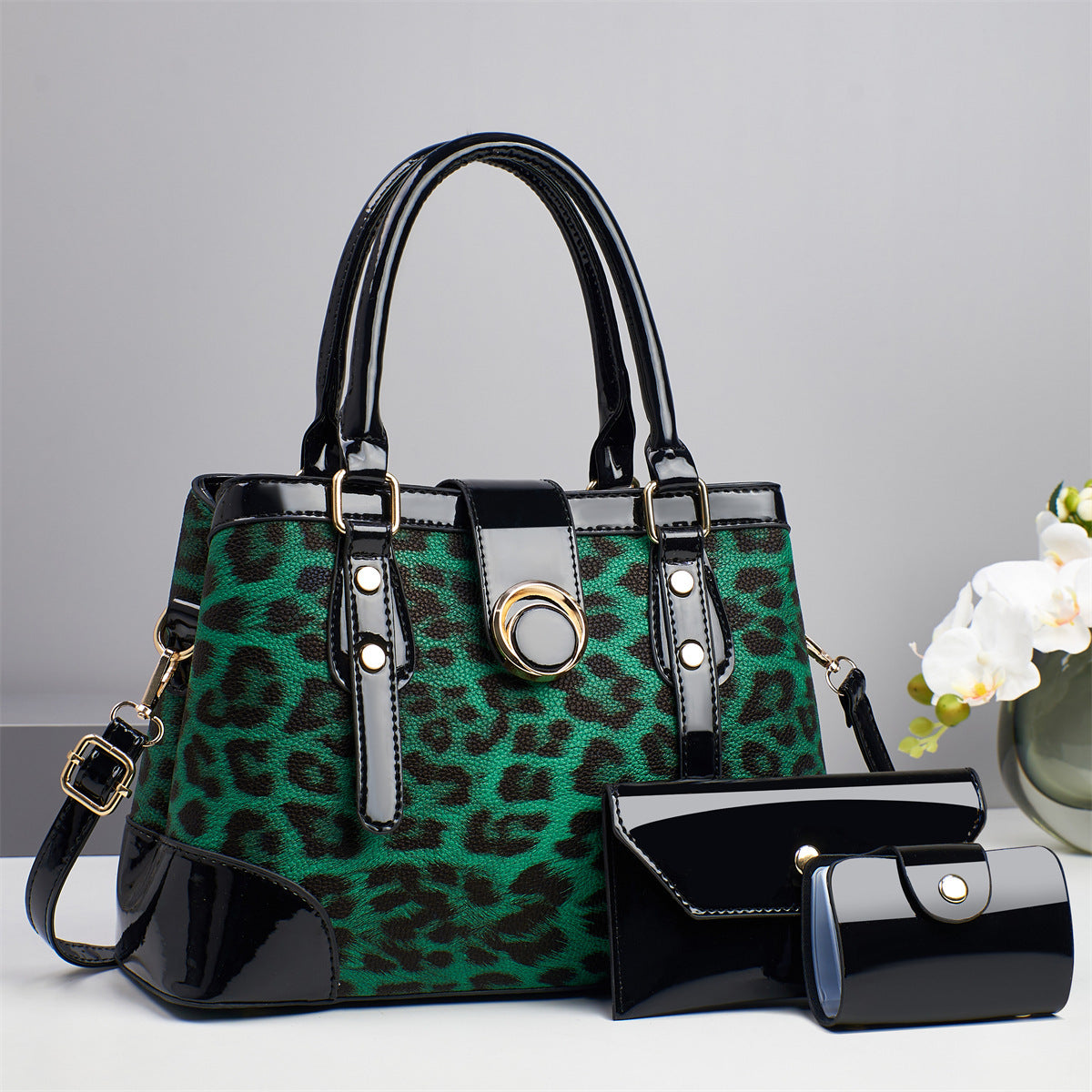 Vintage Patent Leather Large Capacity Personalized Bags