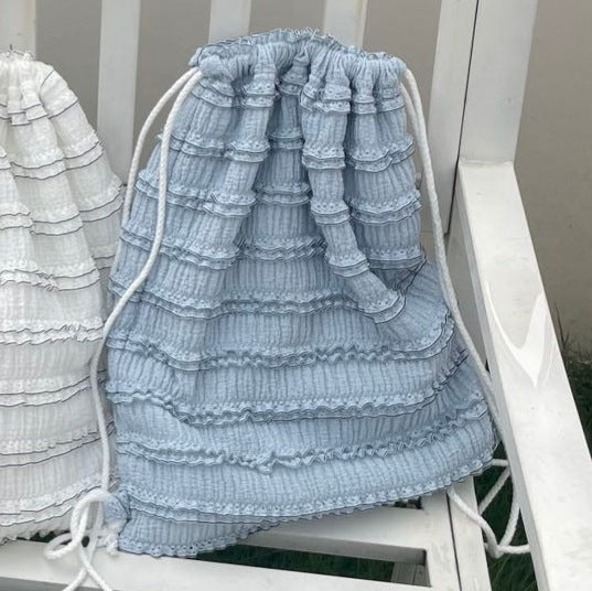 Wooden Ear Striped Simple Fashion Drawstring Women's Backpack