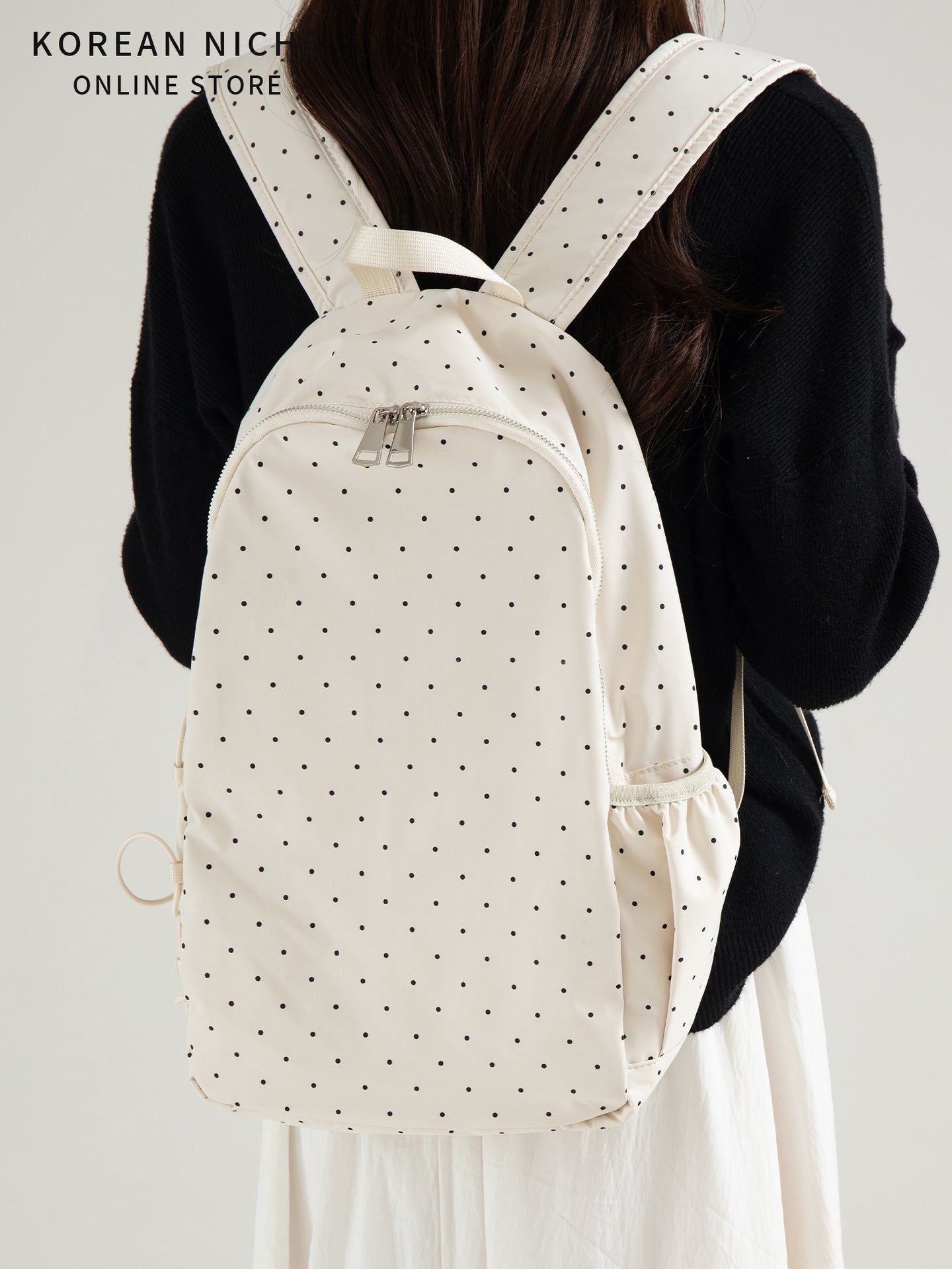 Trendy Polka Dot Design Female Simple Lightweight Large Capacity Backpacks