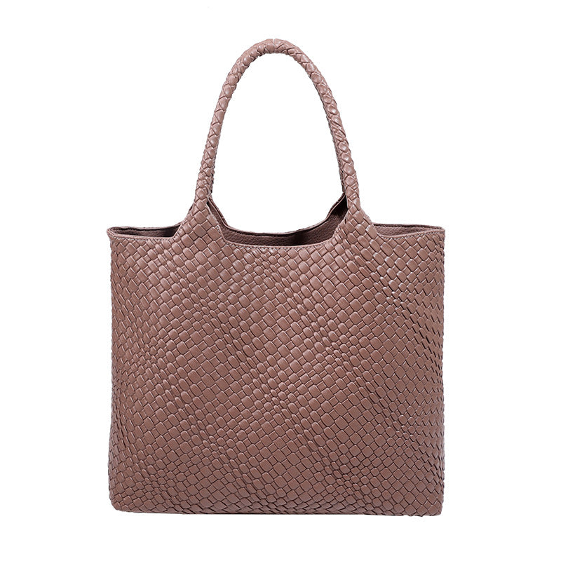 French Style High-grade Soft Leather Woven Shoulder Bags