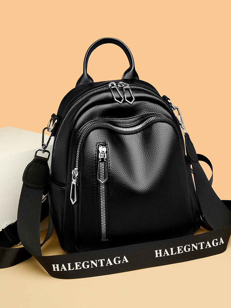 Pretty Women's Genuine Leather Simple Commuter Travel Bags