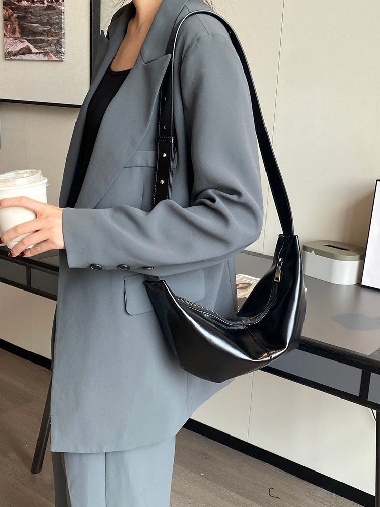 Women's Summer Genuine Leather Dumpling High-grade Croissant Women's Shoulder Bag