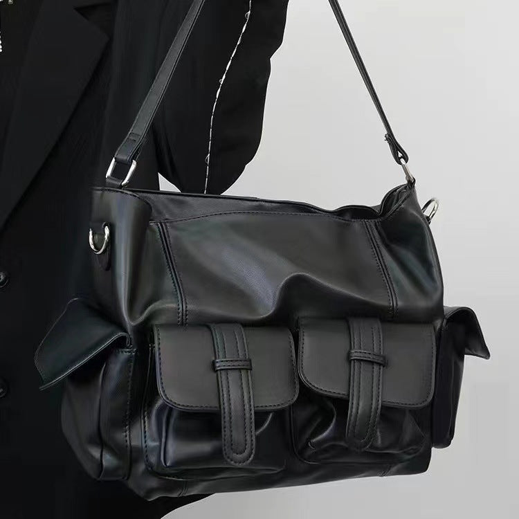Retro Large Capacity Motorcycle Today Black Women's Shoulder Bag