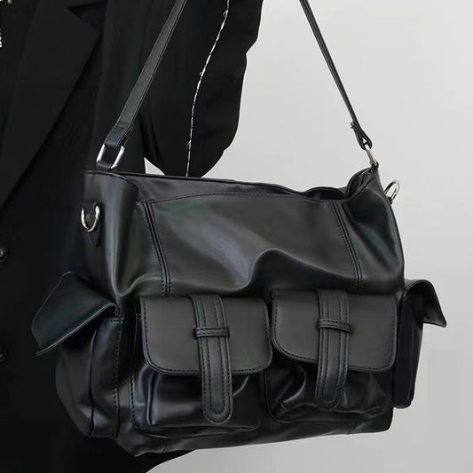 Retro Large Capacity Motorcycle Today Black Women's Shoulder Bag