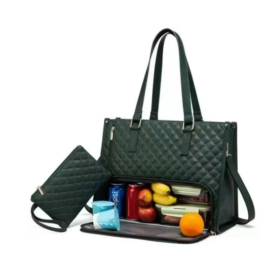 Large Capacity Portable Thermal Insulation Lunch Fashion Embroidery Thread Rhombic Bags
