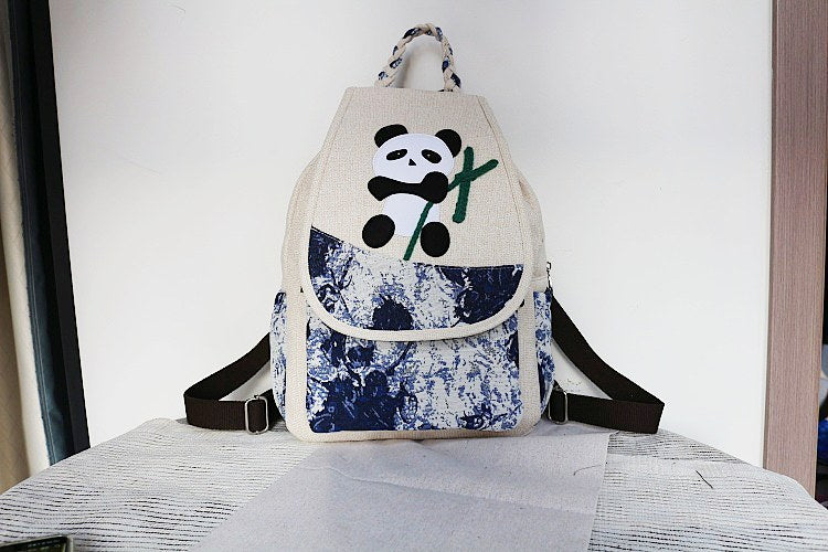 Women's Vintage Printing Wax Line Woven Fresh Women's Backpack