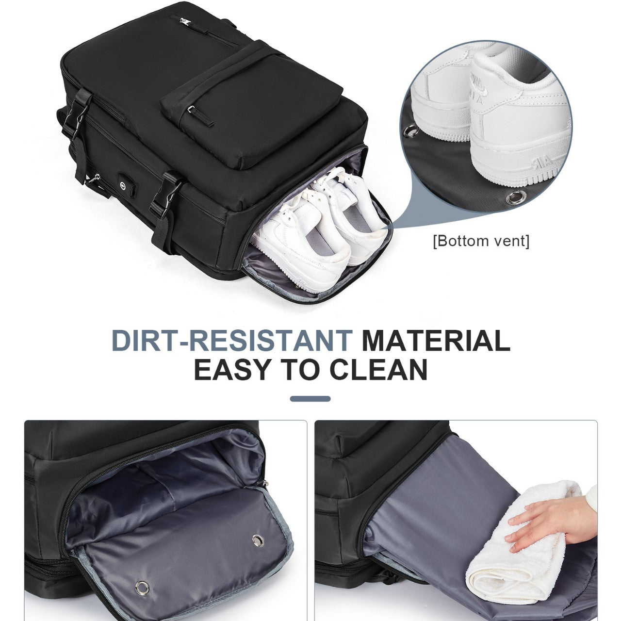 Men's Large Capacity Scalable Multifunctional Vacuum Compression Business Leisure Backpack