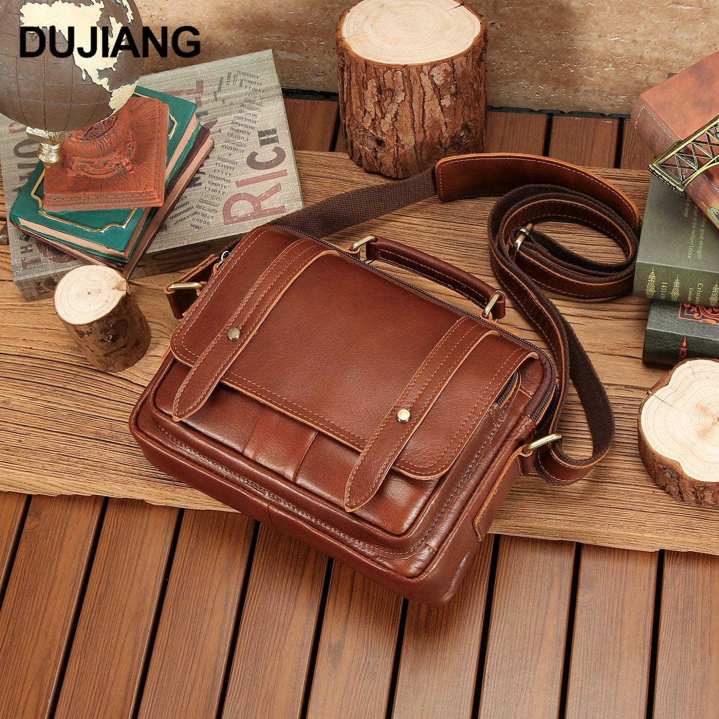 Leather Classic Horizontal Leisure Commute Multifunctional Commuter Men's Messenger Bag