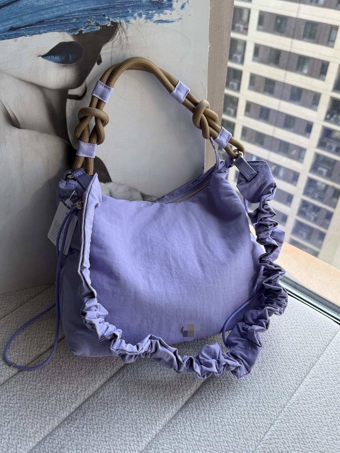 Women's Sweet Large Intestine Twist Personality Nylon Women's Messenger Bag