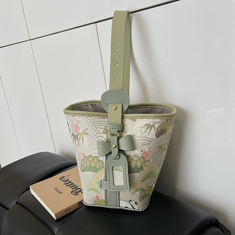 Material Bowknot Portable Cloth National Style Gift Bucket Bag