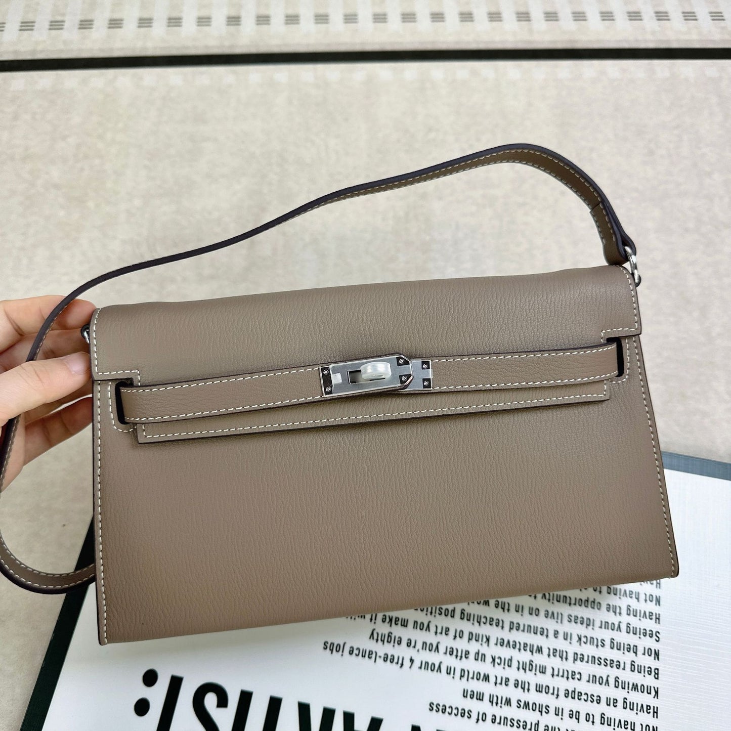 Kelly Underarm High-grade Horizontal Genuine Leather Retro Fashion Women's Shoulder Bag
