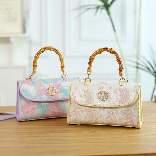 Women's Quality Cheongsam Leather Antique Vintage Boston Dinner Republic Of China Tote Bag