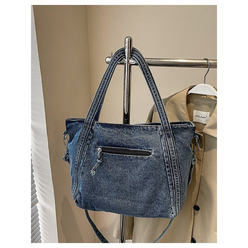 Women's Korean Style Large Capacity High Sense Idle Denim Retro Women's Shoulder Bag
